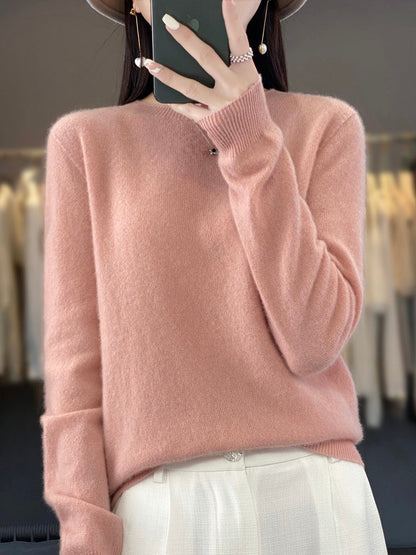 Anna | Damen Klassischer Strickpullover mit Langarm