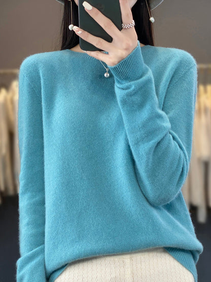 Anna | Damen Klassischer Strickpullover mit Langarm