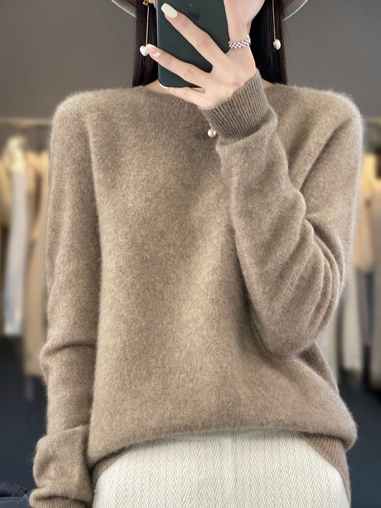 Anna | Damen Klassischer Strickpullover mit Langarm