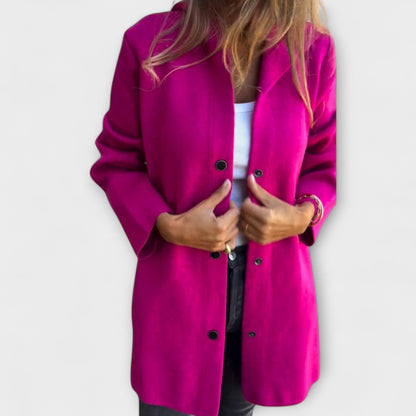 Sandra | Damen Lässige Kapuzenjacke mit Knopfleiste