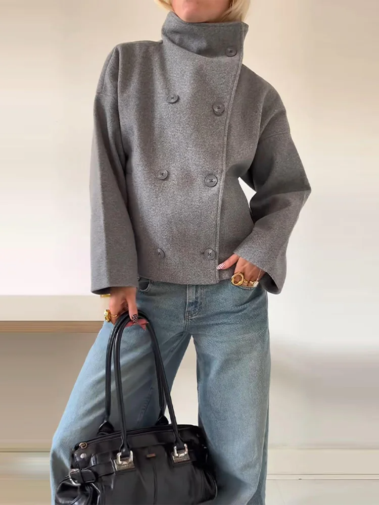 Alina | Damen Herbst Oversized Jacke mit Knopfleiste
