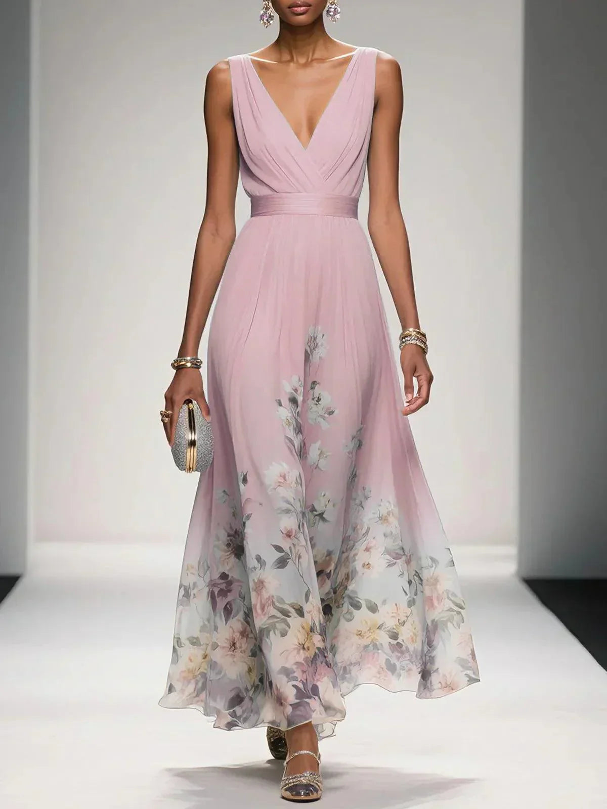 Julia | Damen Blumenmuster Kleid für Hochzeitsgäste