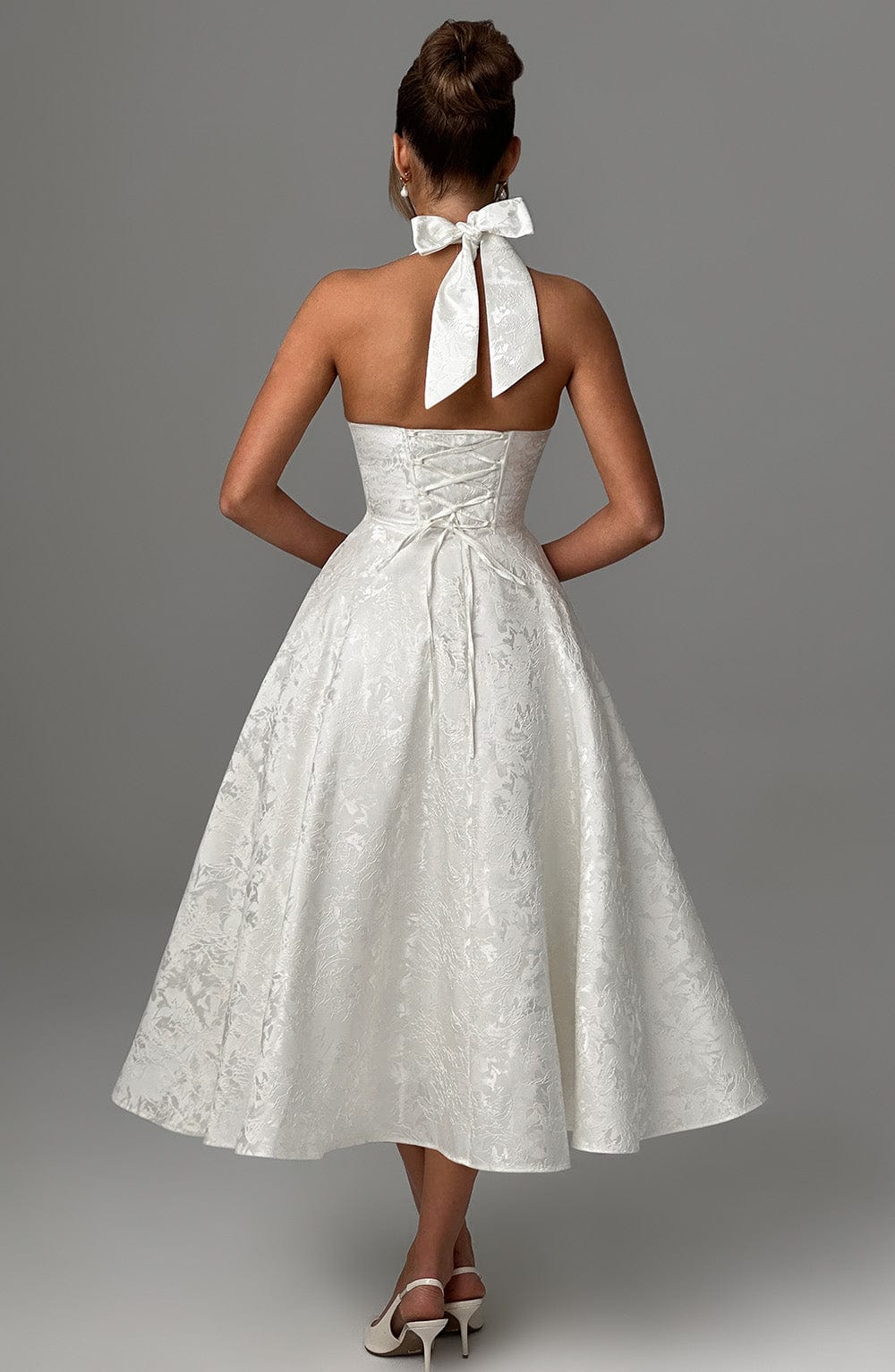 Gabriela | Damen Halter Midi Kleid für Hochzeitsgäste