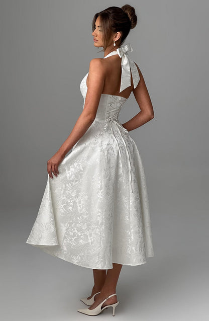 Gabriela | Damen Halter Midi Kleid für Hochzeitsgäste