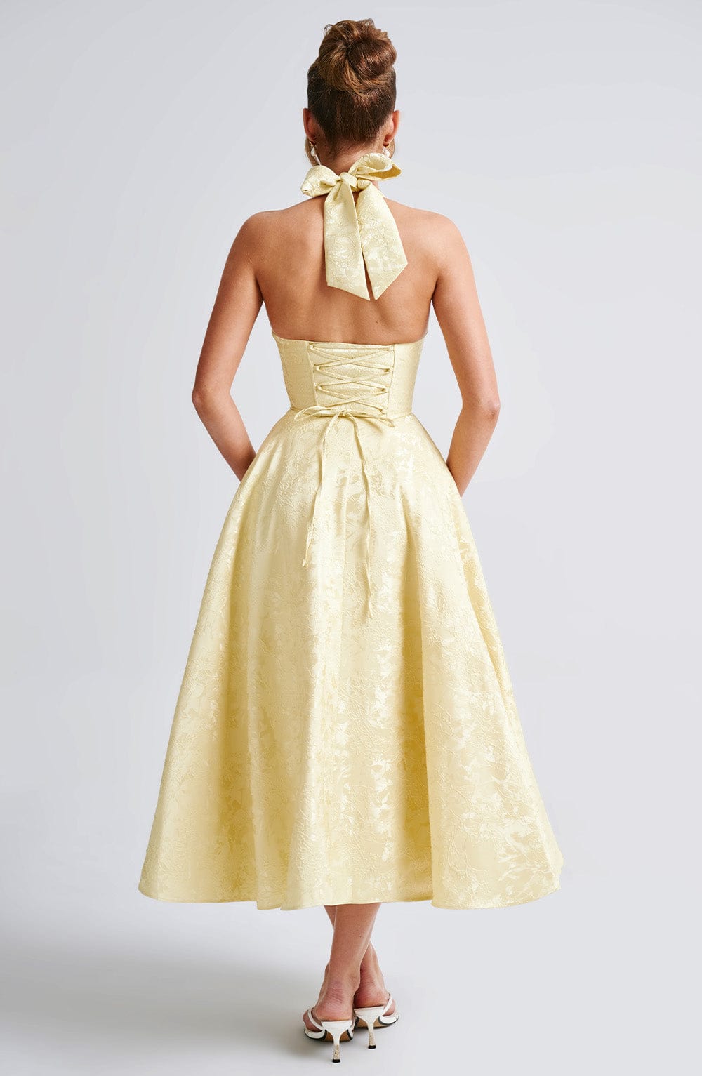 Gabriela | Damen Halter Midi Kleid für Hochzeitsgäste
