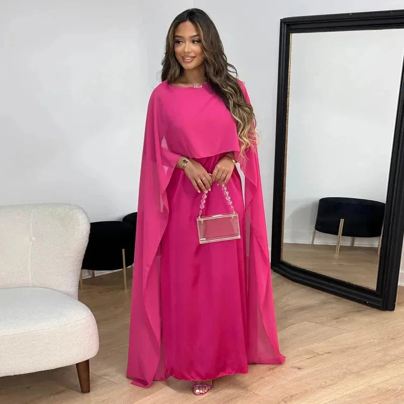 Jessica | Damen Cape Maxi Kleid für Hochzeitsgäste