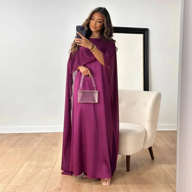 Jessica | Damen Cape Maxi Kleid für Hochzeitsgäste