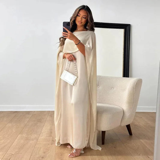 Jessica | Damen Cape Maxi Kleid für Hochzeitsgäste