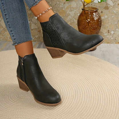 Jessica | Damen Stiefeletten zum Hineinschlüpfen mit seitlichem Reißverschluss