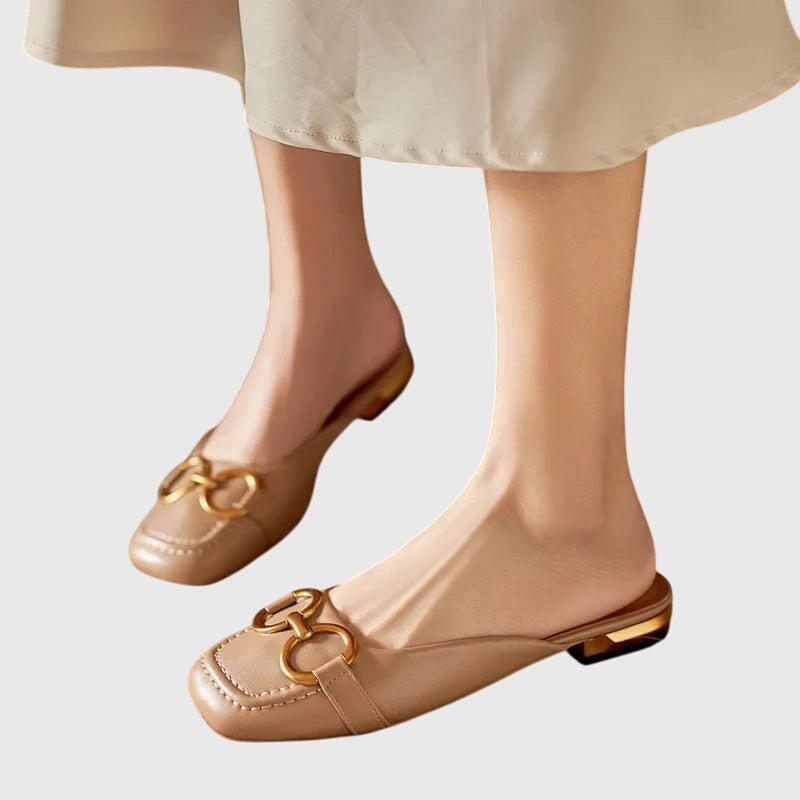 Kerstin | Damen Slip-On Sandalen mit Schnallendesign