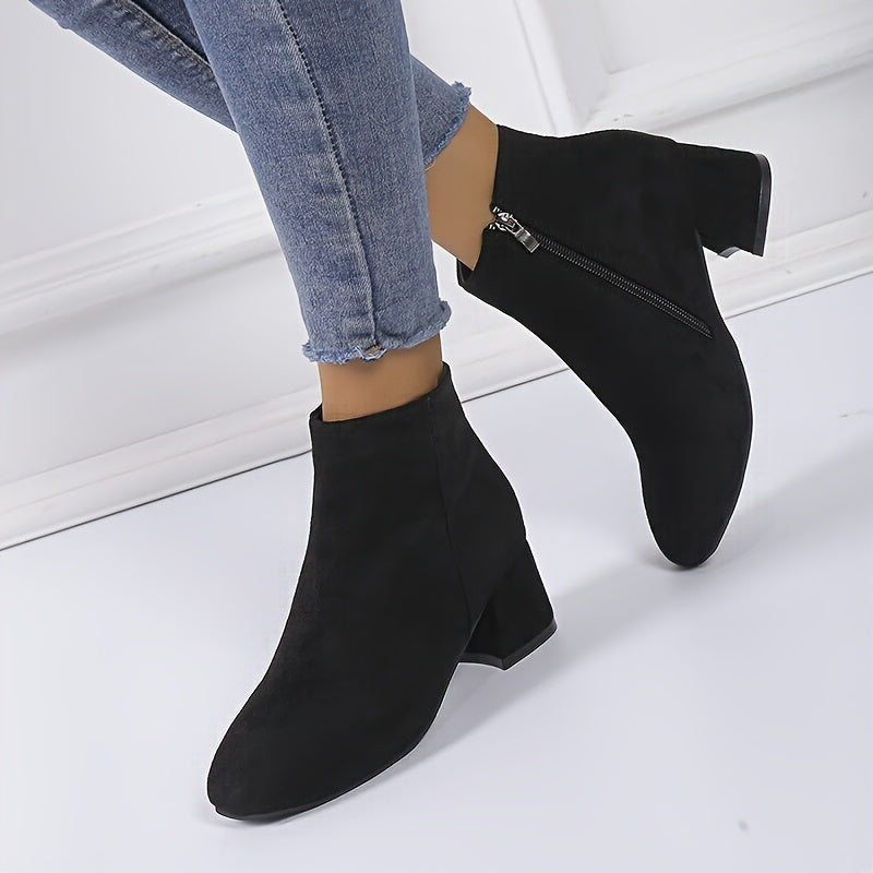 Elisa | Damen Klassische Knöchelstiefel mit Blockabsatz