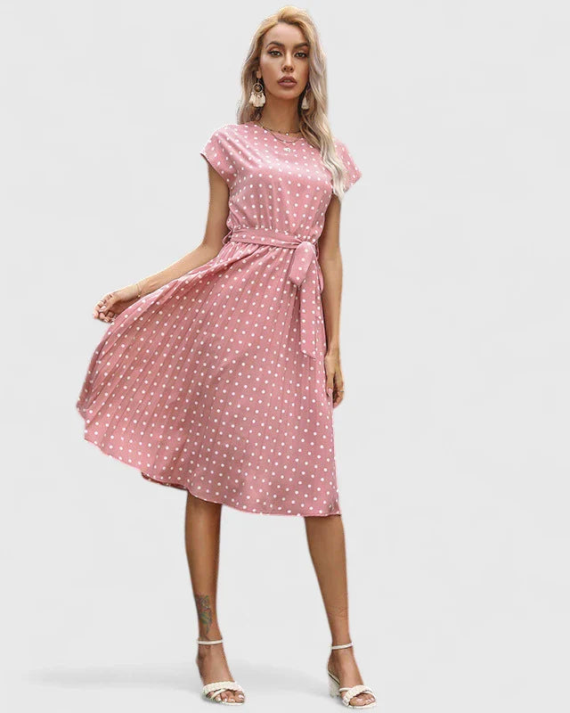 Petra | Damen Midikleid mit Kurzärmeln und Faltenrock