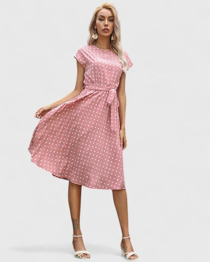 Petra | Damen Midikleid mit Kurzärmeln und Faltenrock