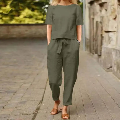 Franziska | Damen Jumpsuit mit kurzen Ärmeln und Relaxed Fit