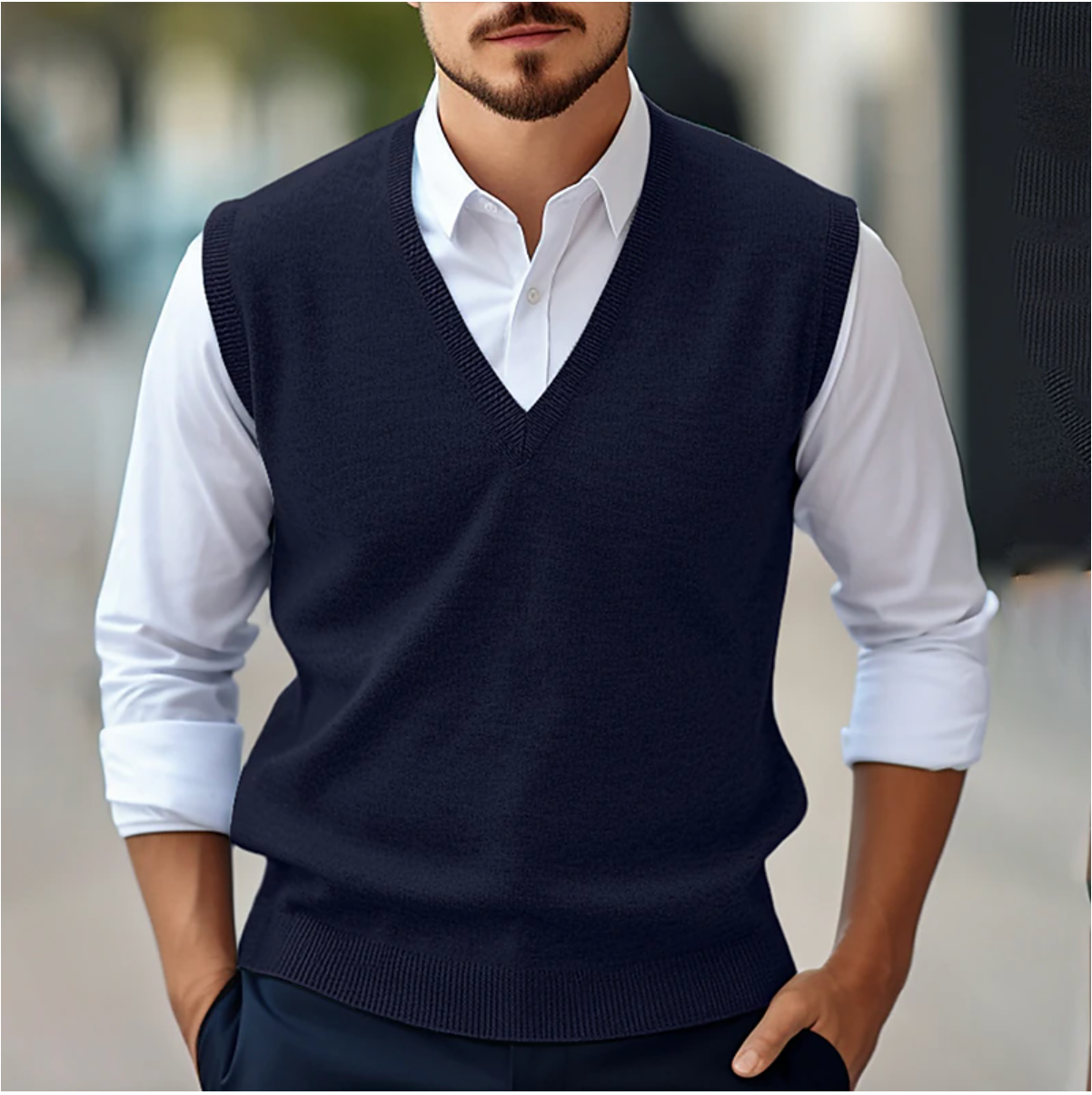Peter | Herren Smart-Casual ärmelloses Pullover-Top