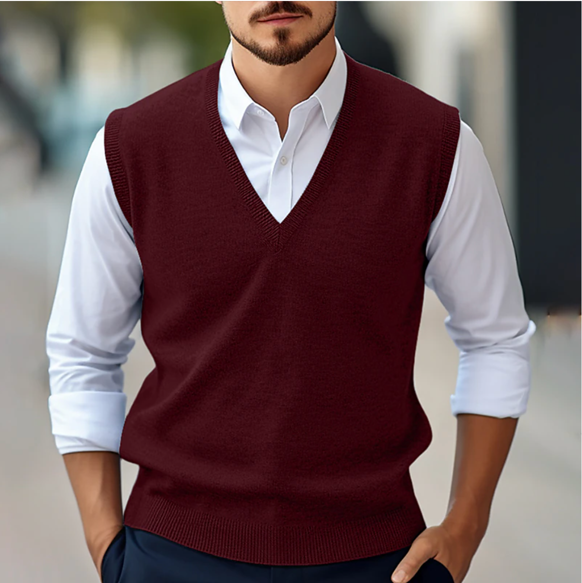Peter | Herren Smart-Casual ärmelloses Pullover-Top