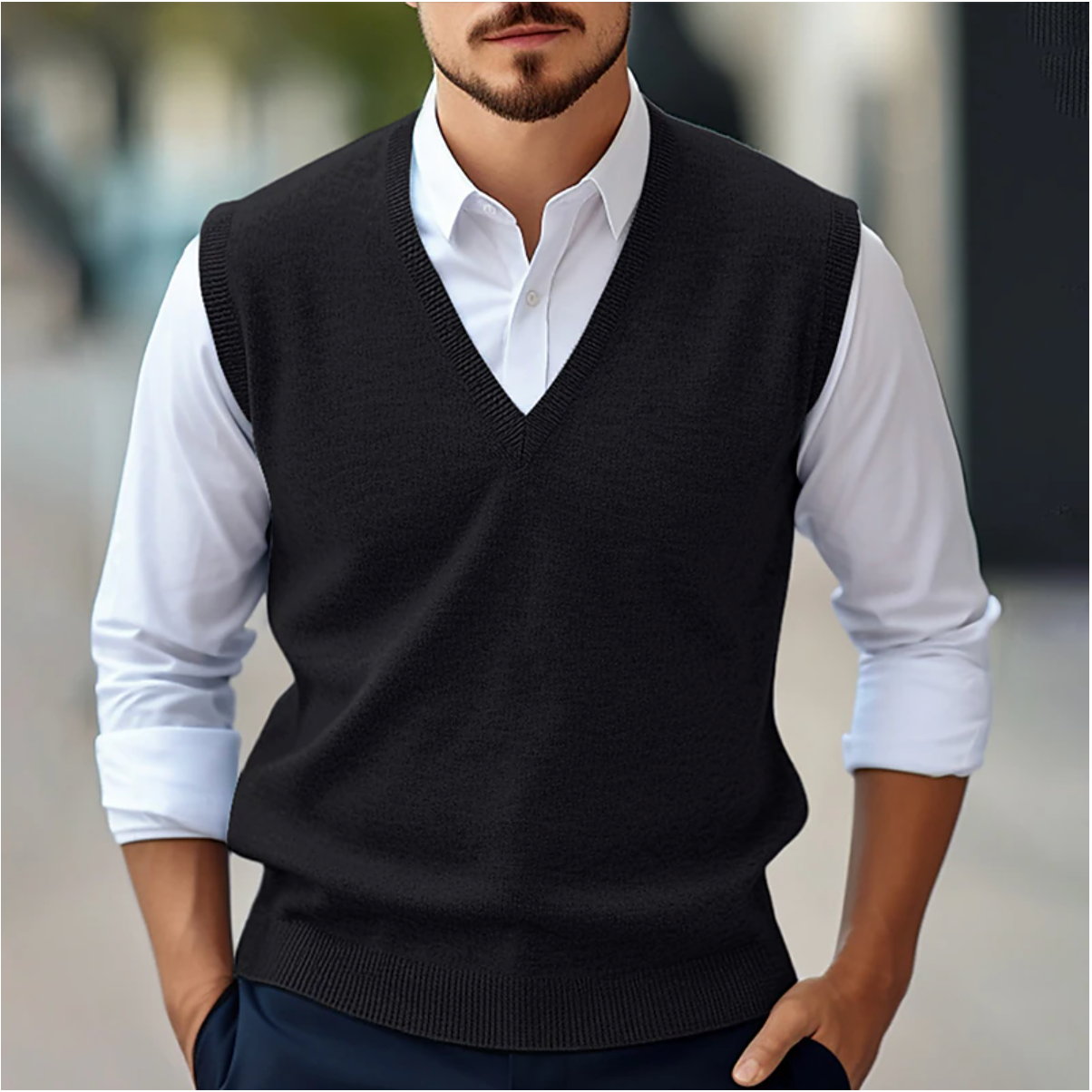 Peter | Herren Smart-Casual ärmelloses Pullover-Top
