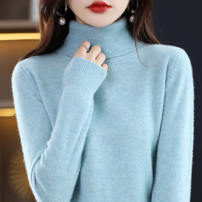 Martina | Damen Herbst Klassischer Rollkragenpullover aus Strick