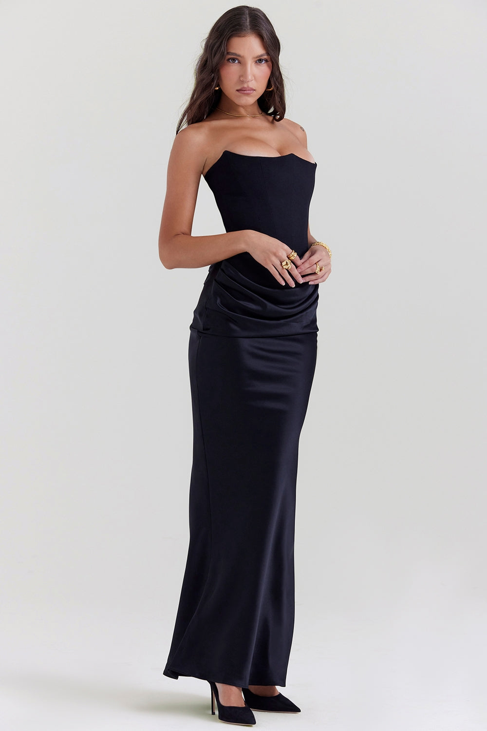 Sabine | Damen Trägerloses Maxi Kleid für Hochzeitsgäste