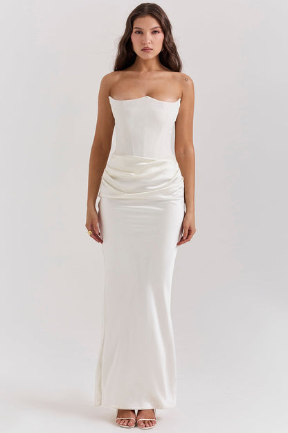 Sabine | Damen Trägerloses Maxi Kleid für Hochzeitsgäste