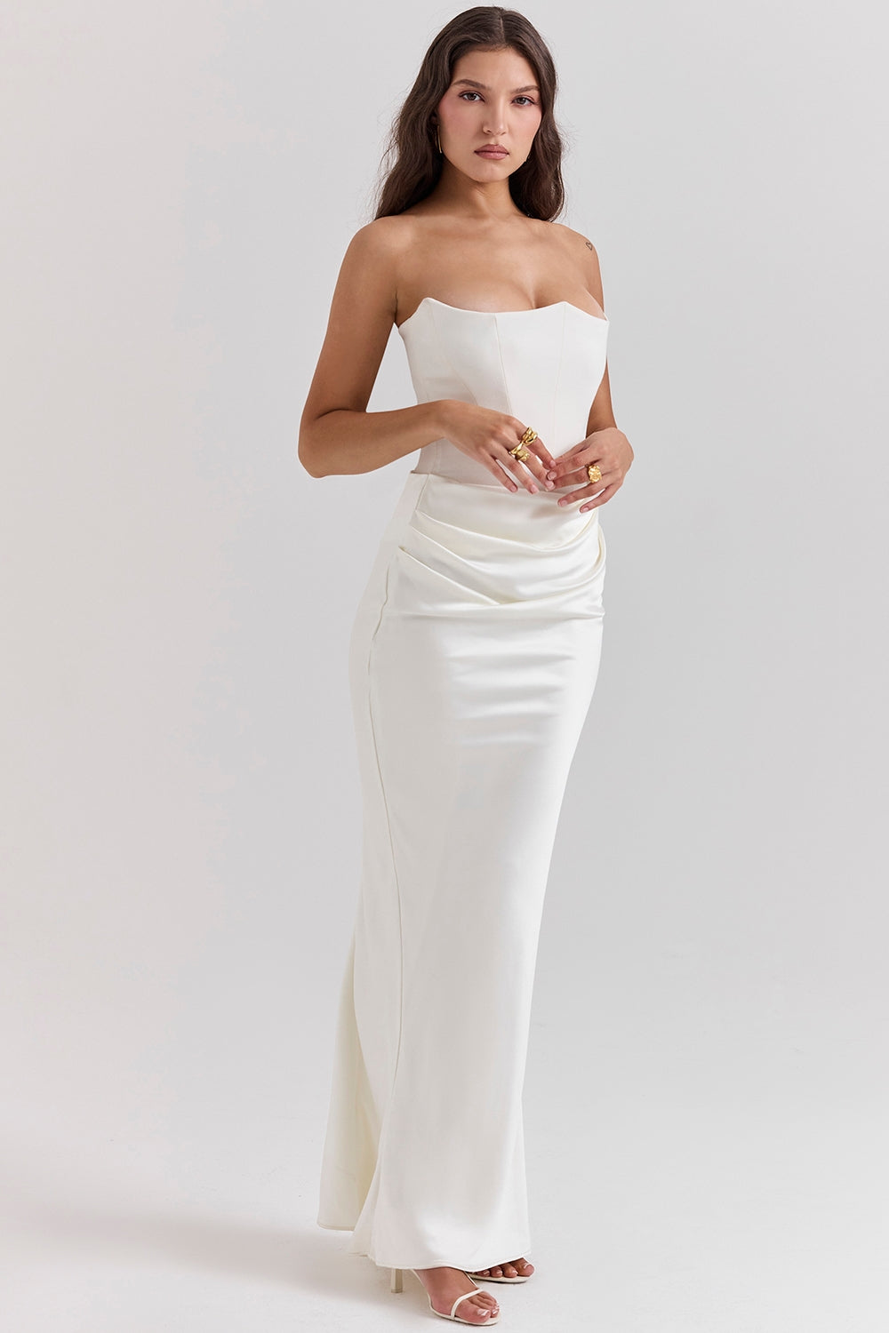 Sabine | Damen Trägerloses Maxi Kleid für Hochzeitsgäste