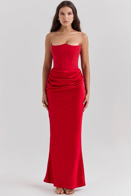 Sabine | Damen Trägerloses Maxi Kleid für Hochzeitsgäste