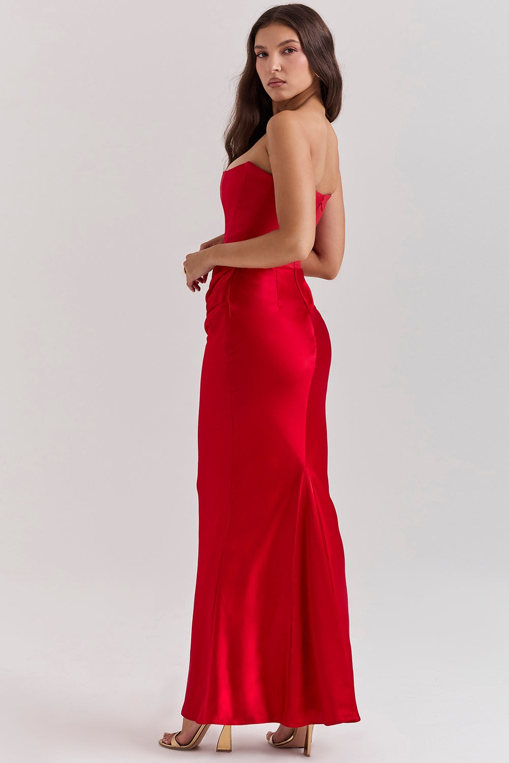 Sabine | Damen Trägerloses Maxi Kleid für Hochzeitsgäste