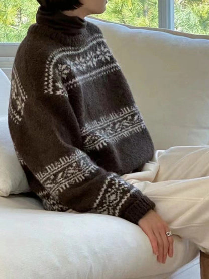 Ursula | Damen Frühlings Fair Isle Relaxed Fit Pullover
