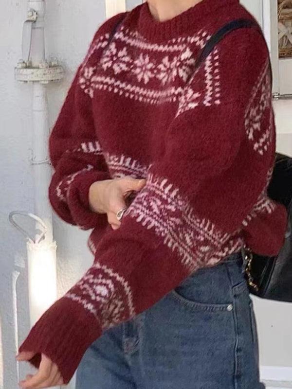 Ursula | Damen Frühlings Fair Isle Relaxed Fit Pullover