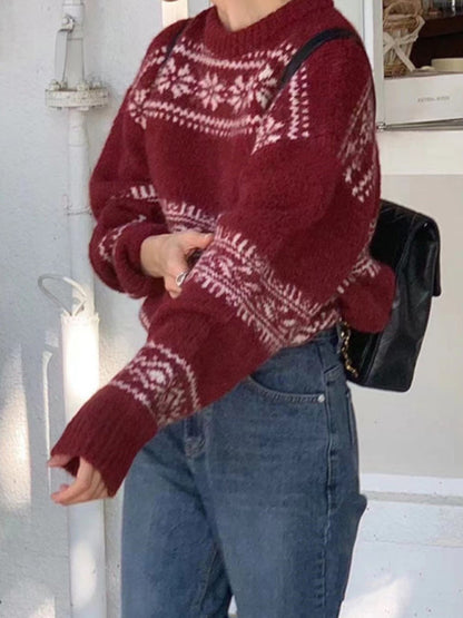 Ursula | Damen Frühlings Fair Isle Relaxed Fit Pullover