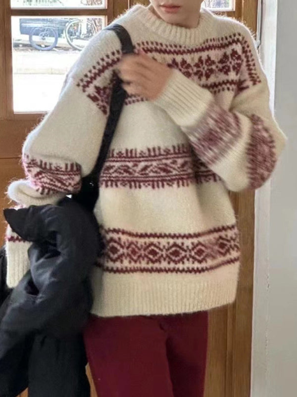 Ursula | Damen Frühlings Fair Isle Relaxed Fit Pullover