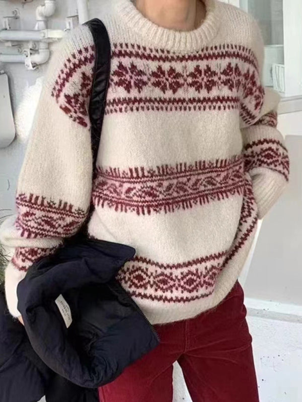 Ursula | Damen Frühlings Fair Isle Relaxed Fit Pullover