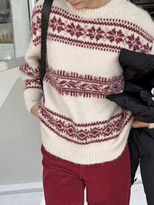 Ursula | Damen Frühlings Fair Isle Relaxed Fit Pullover