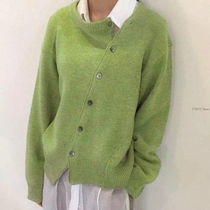 Monika | Damen Herbst Strickpullover mit Knöpfen