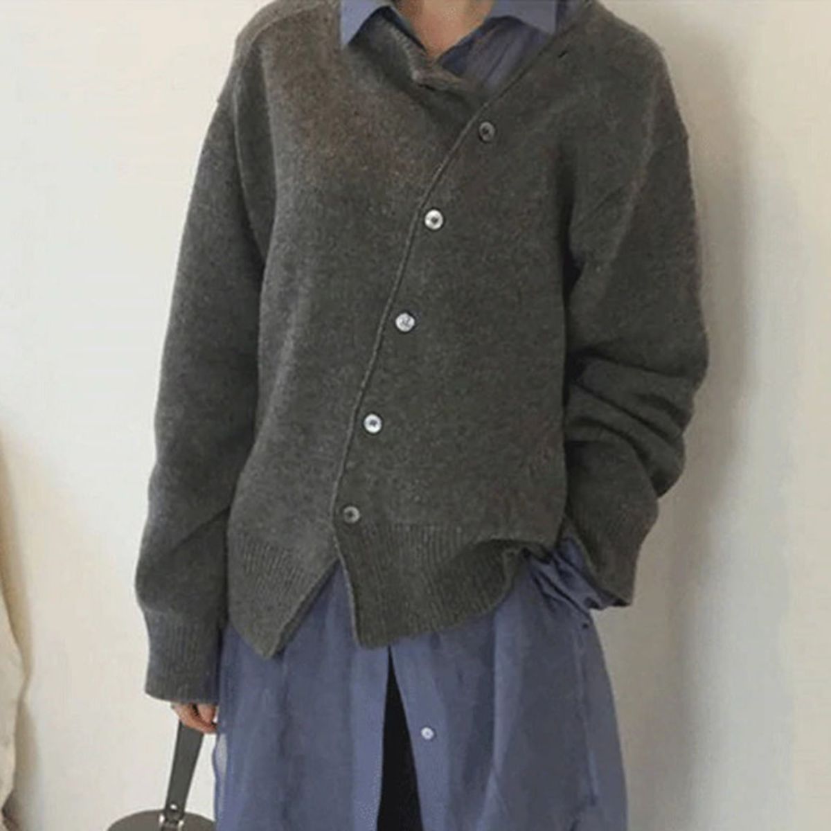 Monika | Damen Herbst Strickpullover mit Knöpfen