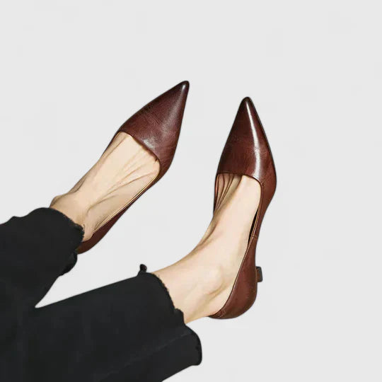 Julia | Damen Klassische Pumps mit spitzer Zehenpartie und niedrigem Absatz