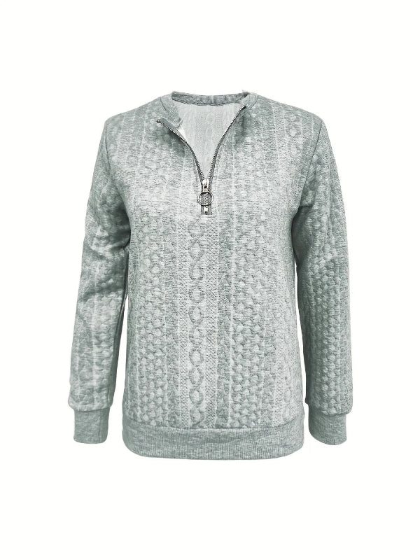 Kathrin | Elegantes Damen-Frühlings-Top mit Halb-Reißverschluss