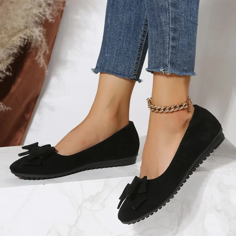 Theresa | Damen Frühlings Ballerinas mit Schleifen-Detail