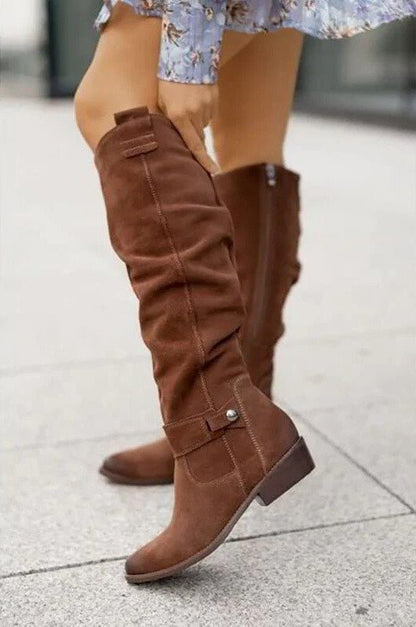 Tanja | Damen Herbst Over-the-Knee Stiefel mit Reißverschluss