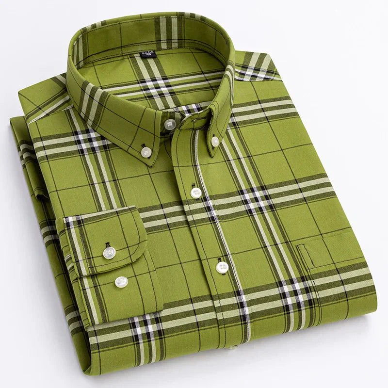 Dominic | Herren Lässiges Kariertes Button-Down-Hemd