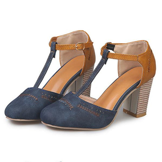 Elfriede | Damen Frühlings Mary Janes mit Blockabsatz