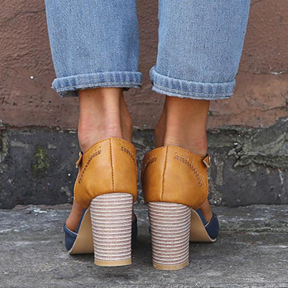 Elfriede | Damen Frühlings Mary Janes mit Blockabsatz