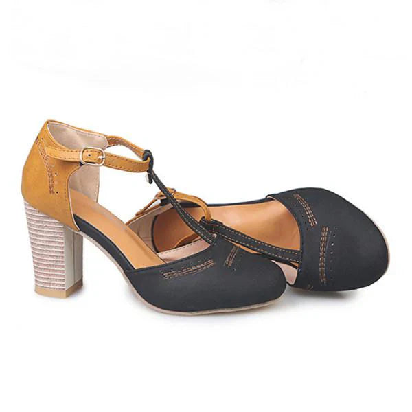 Elfriede | Damen Frühlings Mary Janes mit Blockabsatz
