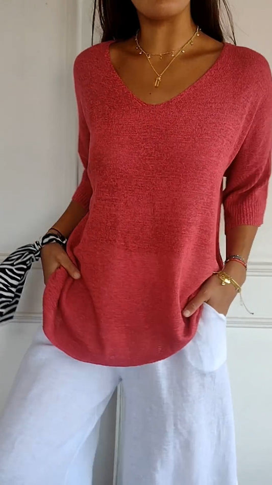 Nicole | Damen Winteroberteil mit Langarm und V-Ausschnitt