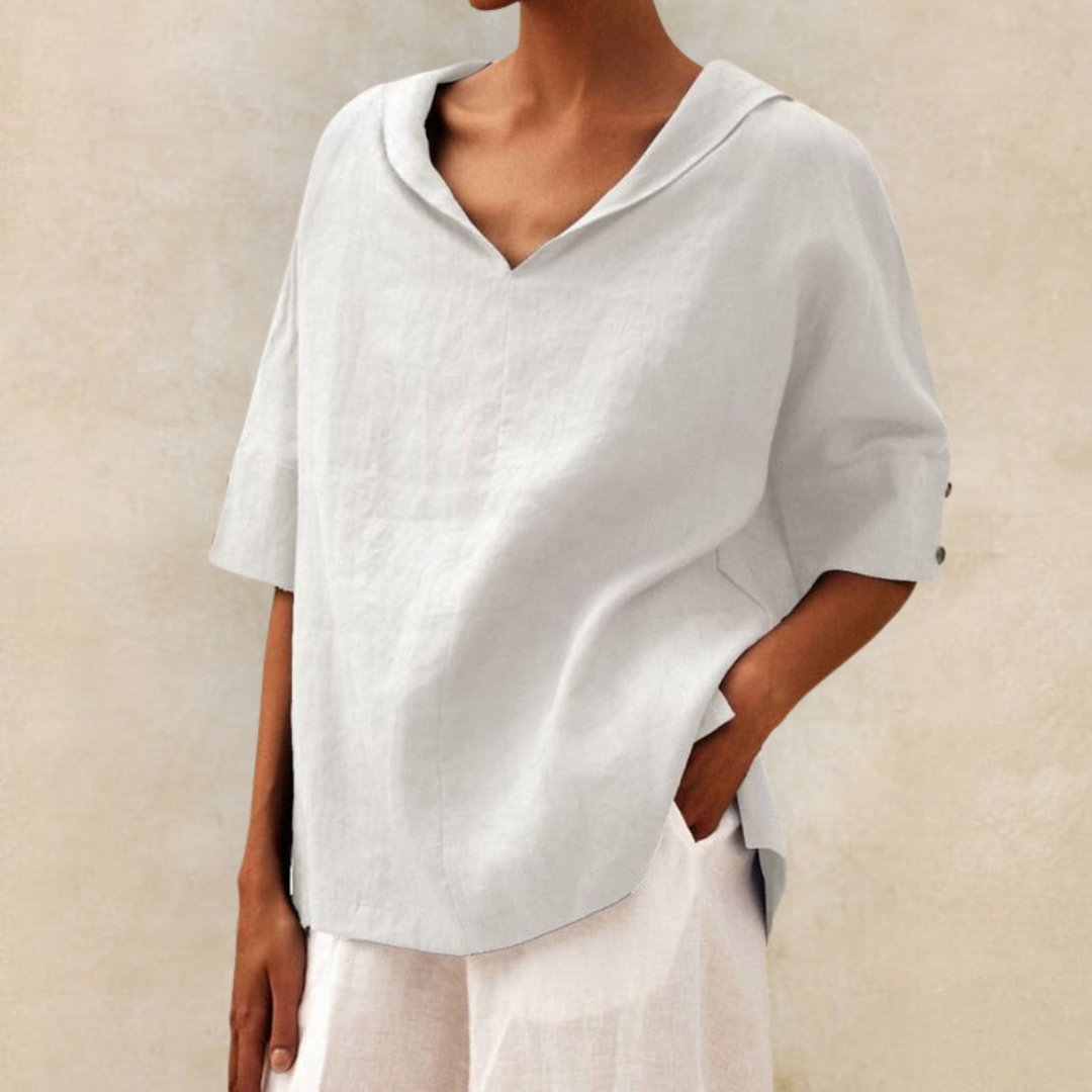 Birgit | Damen Frühling Locker Geschnittenes V-Neck Top