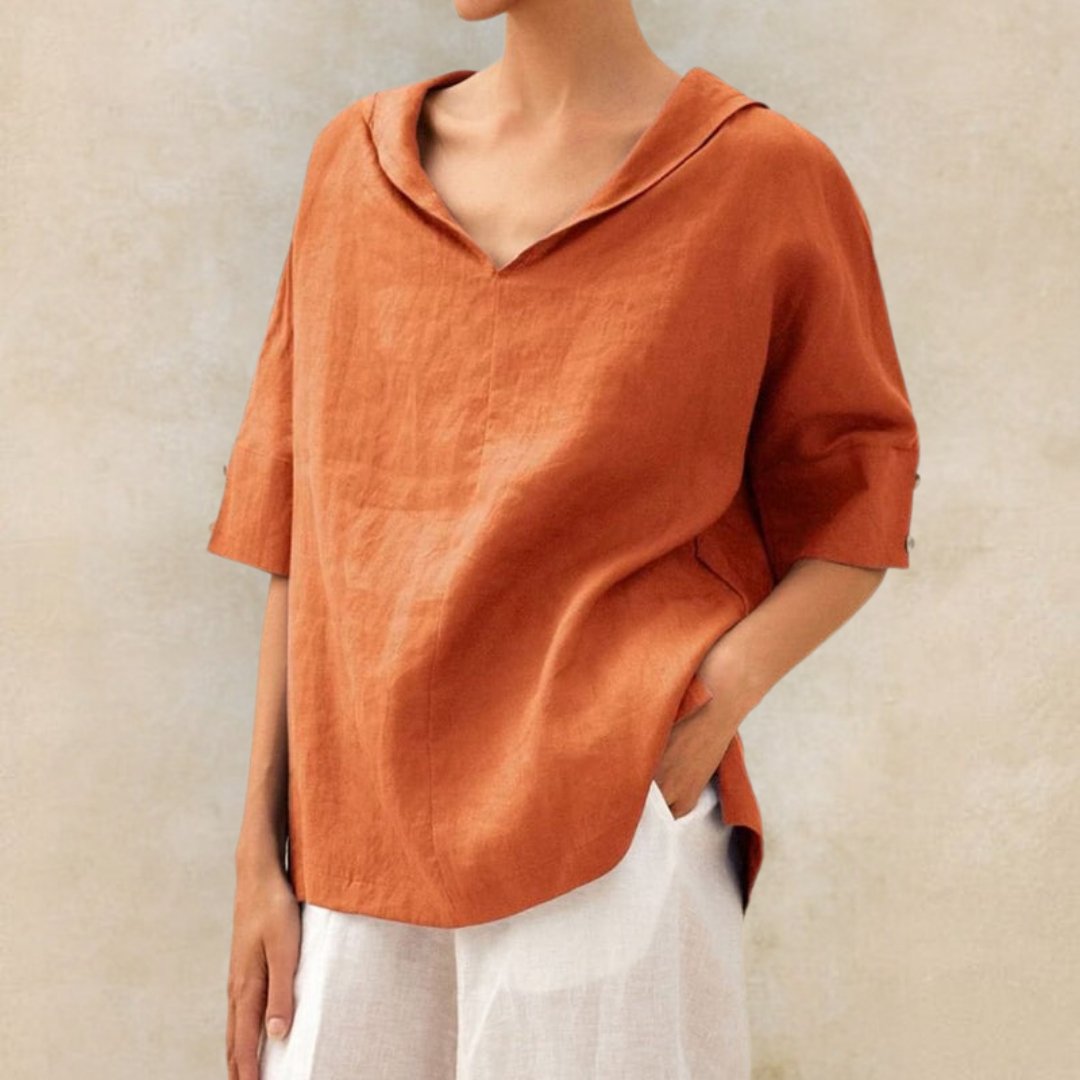 Birgit | Damen Frühling Locker Geschnittenes V-Neck Top