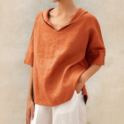 Birgit | Damen Frühling Locker Geschnittenes V-Neck Top