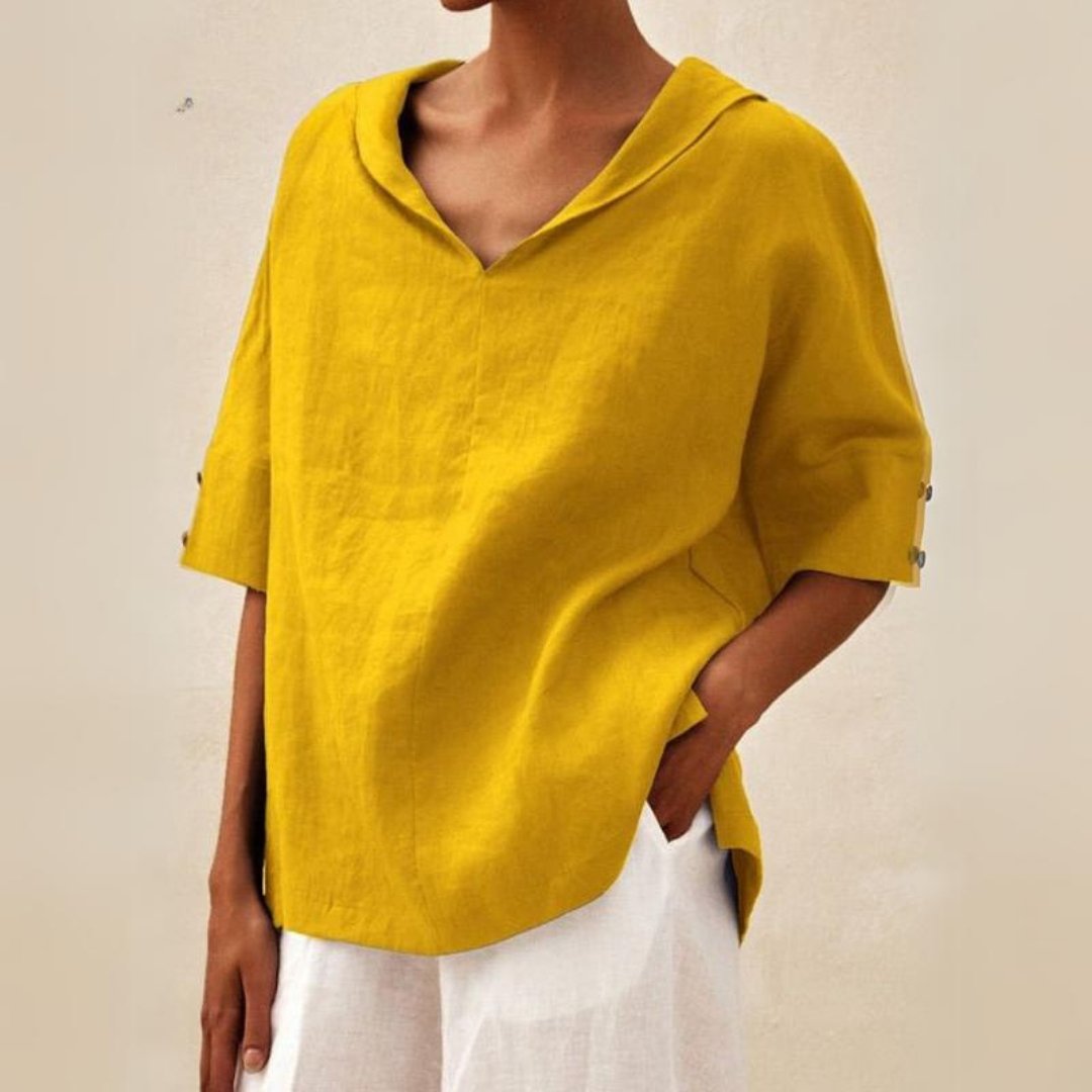 Birgit | Damen Frühling Locker Geschnittenes V-Neck Top