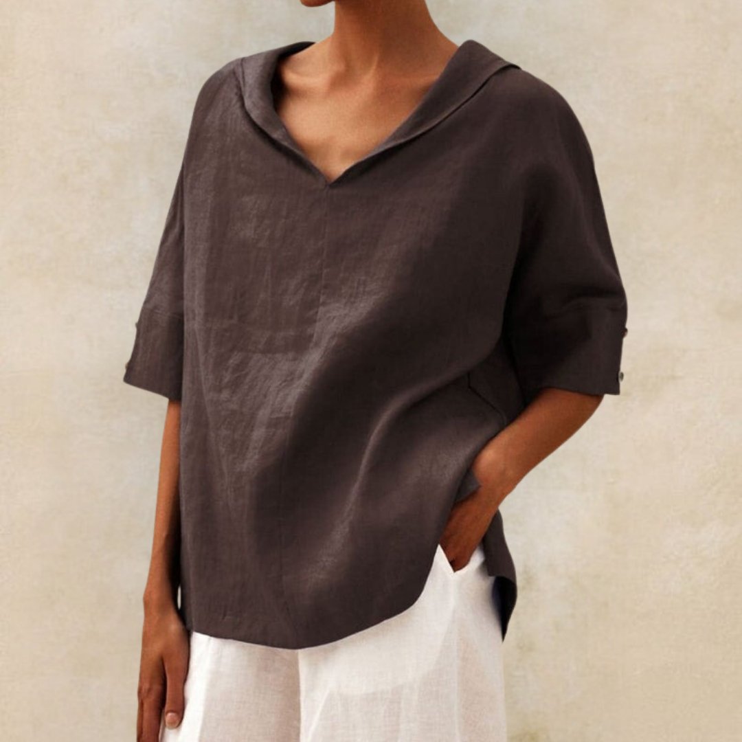 Birgit | Damen Frühling Locker Geschnittenes V-Neck Top