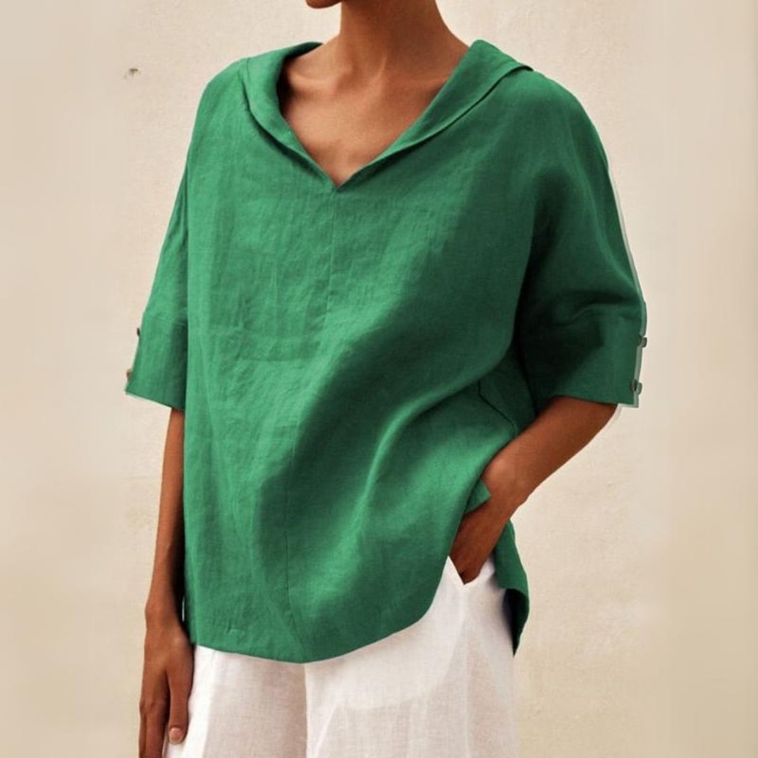 Birgit | Damen Frühling Locker Geschnittenes V-Neck Top